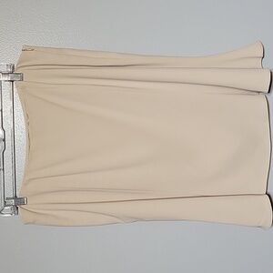 Talbots Womens Cream Triacetate Column Pencil Skirt Sz 14 Classic, Preppy, Flowy